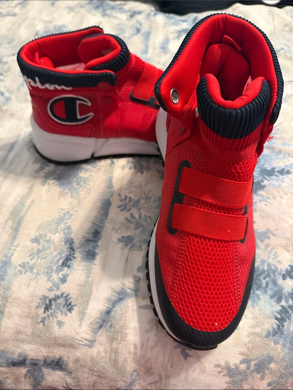 Champion Kids Red and Navy High-Top Sneakers